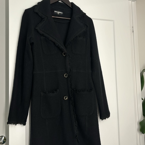 Long Karl Lagerfeld wool blended coat - Picture 2 of 8